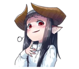 😏 9c1db386 动漫, 女孩, 恶魔, 角, 可爱 telegram sticker