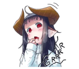 🤤 bddb94bb GRRR 动漫, 女孩, 恶魔, 角, 怪物, 嗷, 生气 telegram sticker