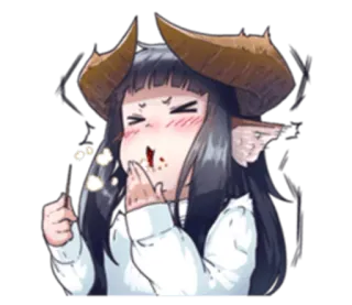 🍡 c9892845 动漫女孩, 角, 可爱, 怪物女孩 telegram sticker