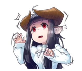 😲 eaf35840 动漫, 恶魔女孩, 角, 卡哇伊, 可爱, 怪物女孩 telegram sticker