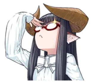 😒 f179d3d2 动漫, 恶魔女孩, 角, 可爱, 眼镜 telegram sticker