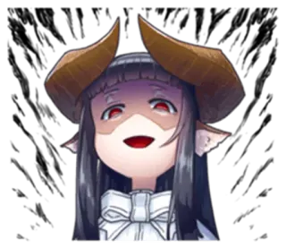 😠 f59f0b18 动漫, 恶魔, 女孩, 角, 可爱, 漫画, 贴纸 telegram sticker