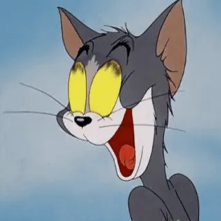 😍 759da473 Tom Cat Tom and Jerry cat, cartoon, funny, shocked, eyes whatsapp sticker
