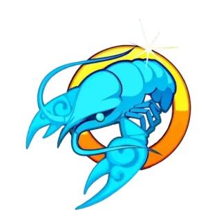 ♋️ 2198151a креветка, морское существо, водное животное, морская жизнь, наклейка, мультфильм telegram sticker