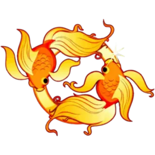 ♓️ 7c8d0505 рыба, золотая рыбка, животное, золотой, мультфильм, искусство telegram sticker