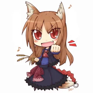 😜 45c52ec6 Holo Spice and Wolf 动漫, Q版, 狼娘, 可爱, 动漫人物, 狼与香辛料 telegram sticker