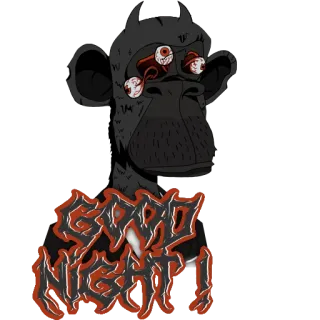 🌝 9d09a195 GOOD NIGHT! aap, monster, goedenacht, horror, donker, eng telegram sticker