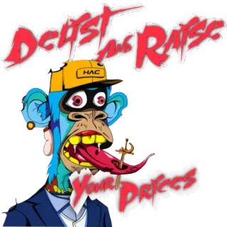 🙌 c68d25ab Dealists and Rats
Your Prices aap, nft, dollarteken, hoed, cartoon, sticker, kunst telegram sticker