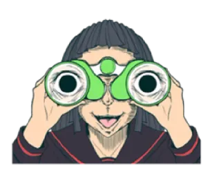 🙈 ee40e652 prismáticos, chica, anime telegram sticker