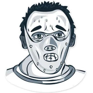😓 8cd7ff0d Hannibal Lecter The Silence of the Lambs horror, movie, Hannibal Lecter, serial killer, mask telegram sticker