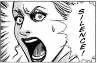 🤐 fd0acc13 SILENCE! berteriak, wanita, terkejut, manga, teriakan, emosi whatsapp sticker