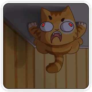 😻 fa4e8c1f gato, asustado, dibujos animados, divertido, animal telegram sticker