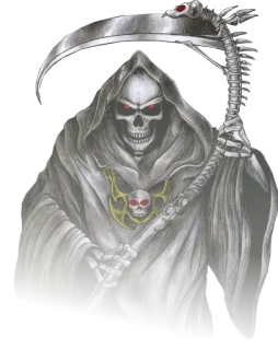 ☹️ 2faa2bf0 Grim Reaper Parca, Muerte, Guadaña, Cráneo, Terror telegram sticker