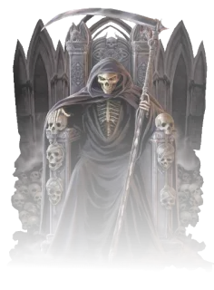 🤠 70f7883c Grim Reaper muerte, parca, esqueleto, guadaña, calavera, oscuro, gótico telegram sticker