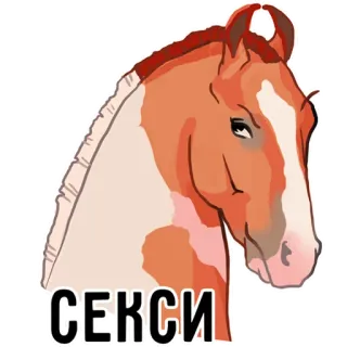 😗 4ec9b1ce СЕКСИ caballo, animal, gracioso, dibujos animados, sexy telegram sticker
