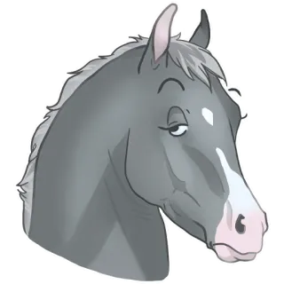 🤨 7706220a caballo, animal, equino, dibujo animado telegram sticker