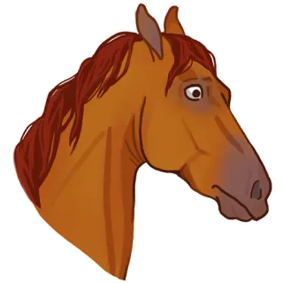 😳 8680d798 caballo, animal, equino, triste, dibujos animados telegram sticker