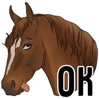 👌 a4c4d485 OK animal, caballo, ok, de acuerdo, meme telegram sticker