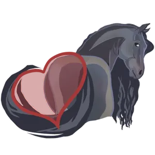 😘 c00441c3 caballo, animal, corazón, amor, equino, amistad telegram sticker