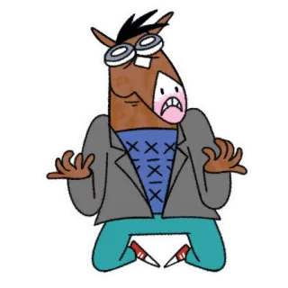 😭 f0dcc253 Bojack Horseman Bojack Horseman, cartoon, horse, anthropomorphic, sticker telegram sticker