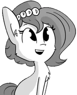 😊 1758c9ed Cartoon, Pony, Meisje, Leuk, Grijstinten, Personage whatsapp sticker