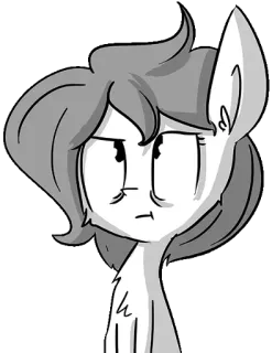 😠 3461ee29 Cartoon, Pony, Dier, Grijstinten, Karakter, Illustratie whatsapp sticker