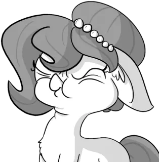 😵 3c10eea7 Cartoon, Pony, Schattig, Grijstinten, Dier, Sticker whatsapp sticker