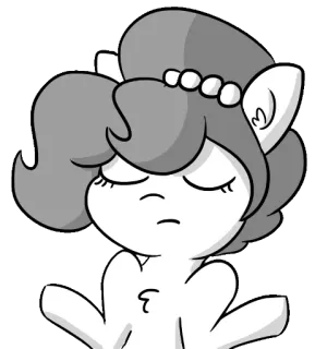 🤔 5a7fffd3 Pony, Dier, Cartoon, Grijs, Wit whatsapp sticker