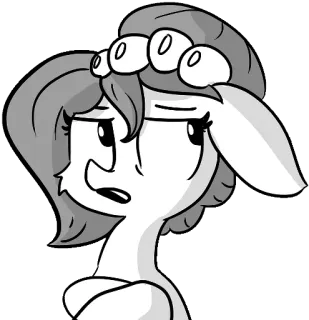 😒 5dd32915 pony, cartoon, dier, illustratie, bloemenkrans, tekening whatsapp sticker