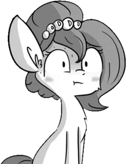 😳 acc00a12 pony, cartoon, grijstinten, verrast, illustratie, dier whatsapp sticker