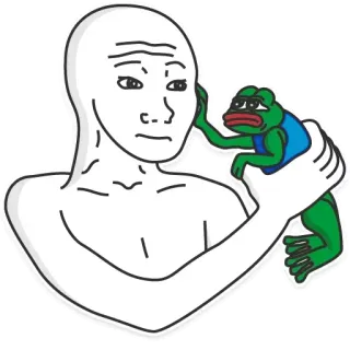 😐 3d45ced2 Pepe the Frog Pepe la rana, Meme, Meme de Internet, triste, rana telegram sticker