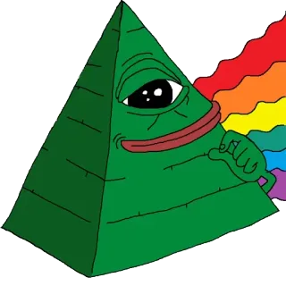 ☹ 444d744e Pepe, Meme, Pirámide, Arcoíris, Meme de internet, Rana telegram sticker