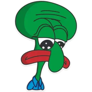 ☹ 65fa49b9 Squidward SpongeBob SquarePants Calamardo, Bob Esponja, dibujos animados, triste, meme telegram sticker