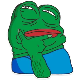 🤔 70e734d2 Pepe the Frog pepe, rana, meme, internet, pensando, verde telegram sticker