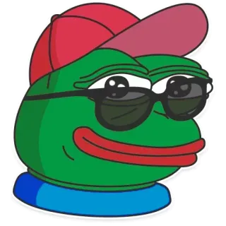 😎 715dadd3 Pepe the Frog Meme, Pepe, Rana, Meme de internet, Caricatura, Gafas de sol telegram sticker