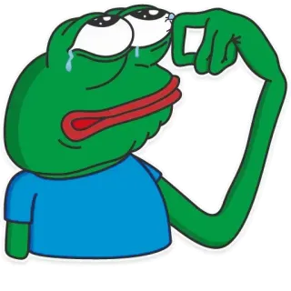 😢 7e69bc71 Pepe the Frog pepe, rana, meme, triste, internet, pegatina, llorando telegram sticker