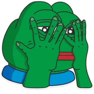 🙈 98091a7e Pepe the Frog Pepe la Rana, Meme, Meme de Internet, Rana, Dibujo animado, Reacción telegram sticker