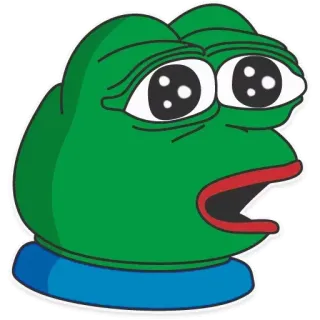 😲 ce213b23 Pepe the Frog pepe, rana, meme, meme de internet, triste, dibujo animado, emociones telegram sticker