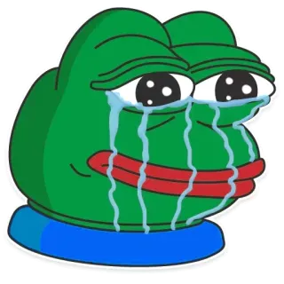 😭 d694d133 Pepe the Frog Pepe la rana, rana triste, llorando, Meme, Meme de internet, rana, emoticono telegram sticker