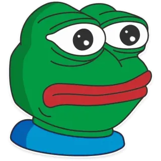 😯 f4b4cd07 Pepe the Frog pepe, rana, meme, cultura de internet, dibujo animado, triste telegram sticker