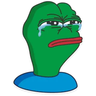 😭 fbe67fb9 Pepe the Frog Pepe la Rana, Meme, Meme de Internet, triste, llorando, rana telegram sticker