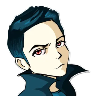 🙂 e199aa39 cartoon, portrait, man, anime, character, art whatsapp sticker