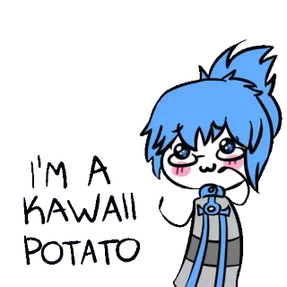 🍌 2ca3689a I'M A KAWAII POTATO 卡哇伊, 土豆, 可爱, 动漫, 角色, 绘画 telegram sticker