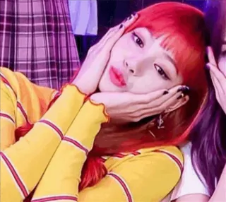 🍊 2a21bbb2 wanita, rambut merah, potret, kecantikan, K-Pop, gaya telegram sticker