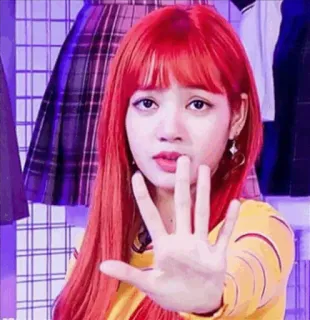 🍊 856cb1c7 Lisa (BLACKPINK) Lisa, BLACKPINK, K-Pop, Idol, Gerakan tangan telegram sticker