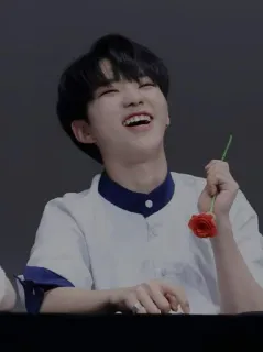 🎌 be45c876 человек, мужчина, цветок, роза, улыбающийся, счастливый telegram sticker