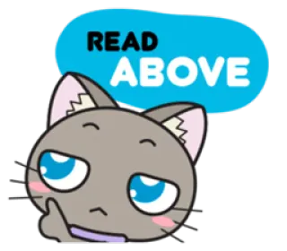 ☝ d39e221c READ ABOVE แมว, อ่าน, เหนือ, คิด, สติกเกอร์ telegram sticker