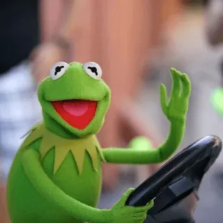 🤚 8b821491 Kermit Kermit, o sapo, Muppets, acenando, fantoche, verde, amigável telegram sticker