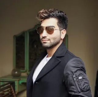 🖤 1d15712b pria, kacamata hitam, potret, mode, gaya, pakaian telegram sticker