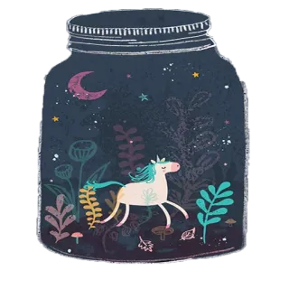 🔮 49732f80 единорог, звезды, магия, мечта, луна, банка telegram sticker